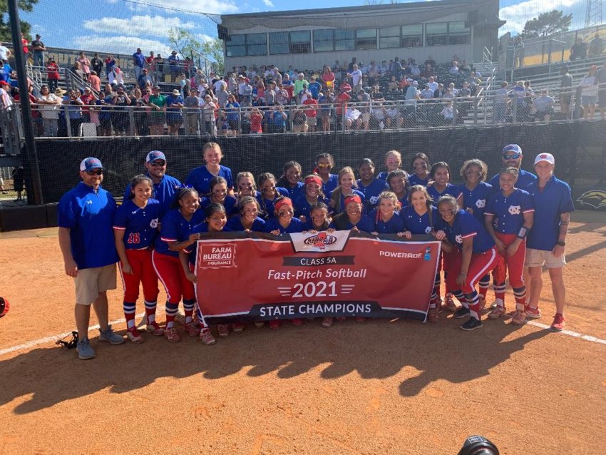 The Neshoba Central Lady Rockets won the 2021 Mississippi High School Activities Association Class 5A state fast-pitch softball championship with a sweep of East Central. They won game one 7-3 and game two 14-2.